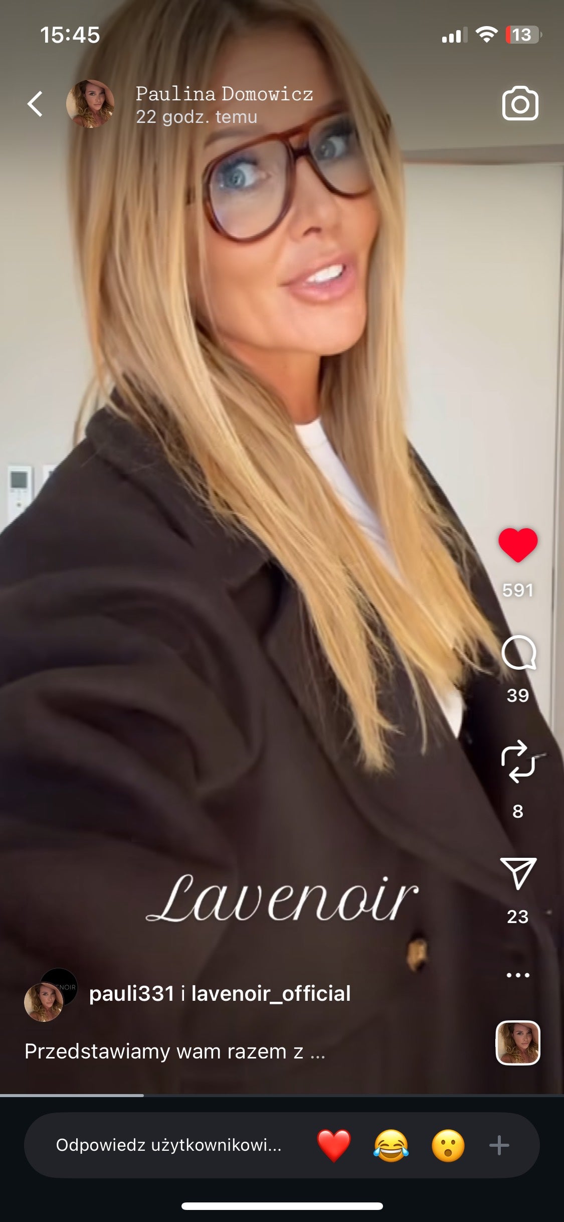 Czekoladowy płaszcz Ophelie WEŁNA Z KASZMIREM