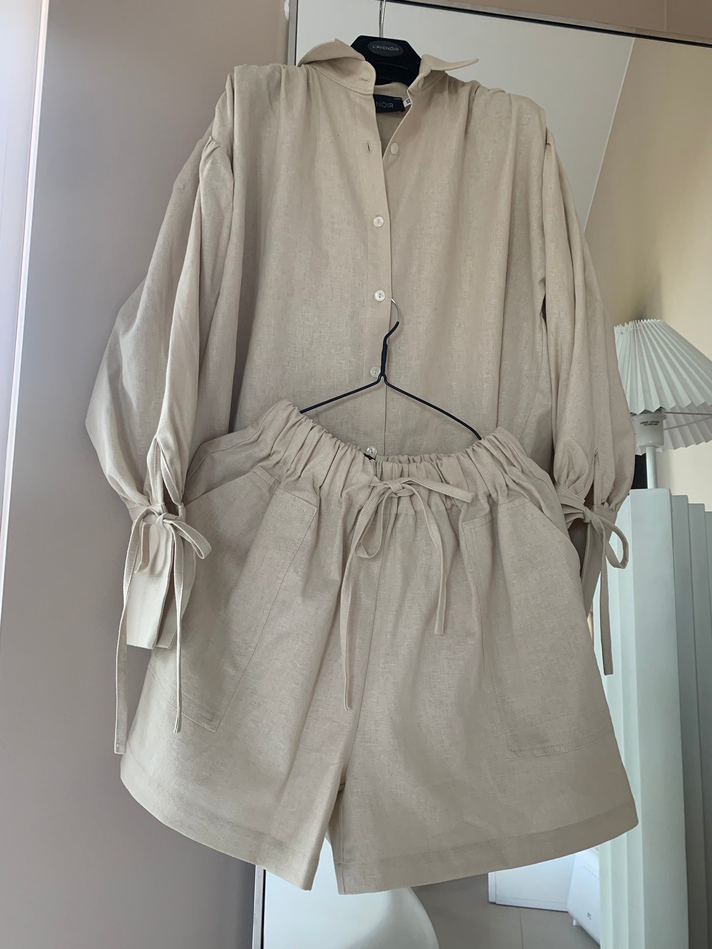 BEIGE LINEN & VISCOSE SET