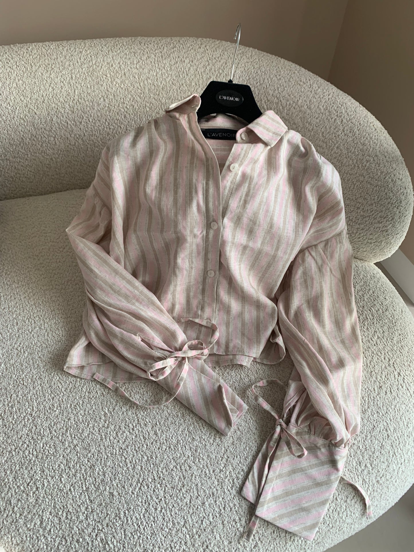 PINK BEIGE LINEN SET