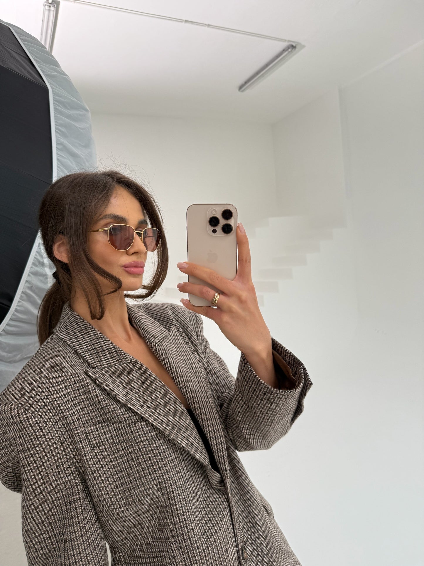 Marynarka wełniana tweedowa