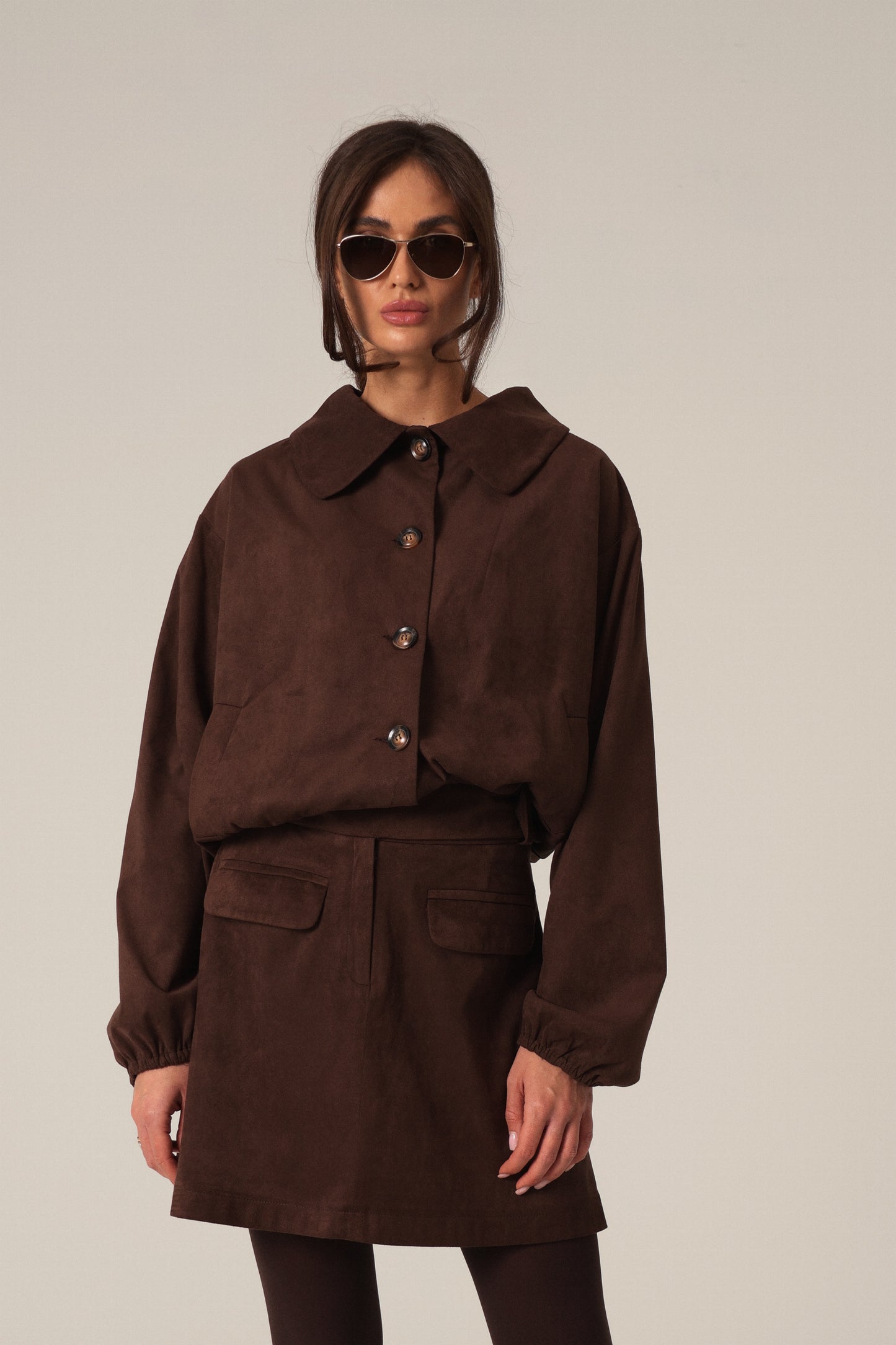 spódnica FAUX BROWN