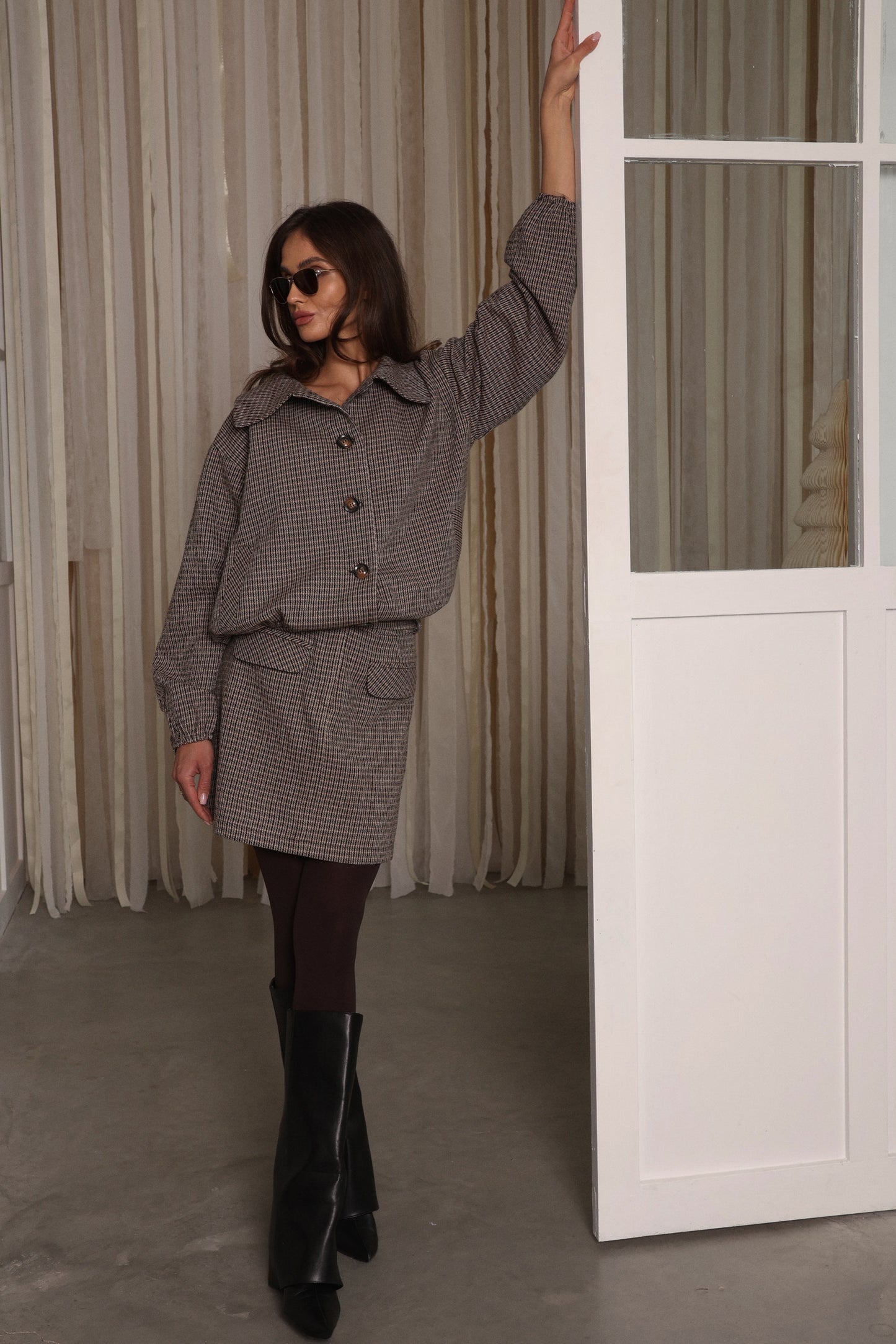 Tweedowa wełniana spódnica 2