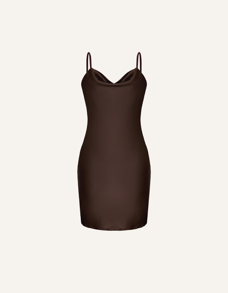 100% SILK BROWN DRESS