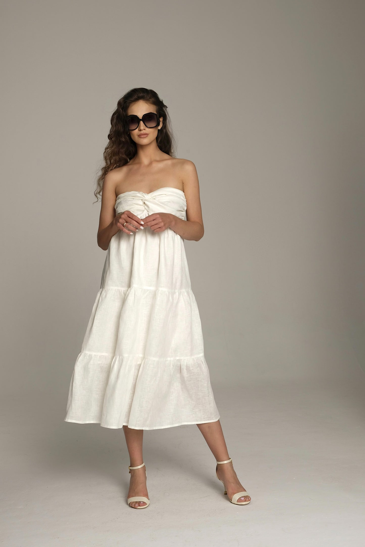 100% len sukienka RUFFLE