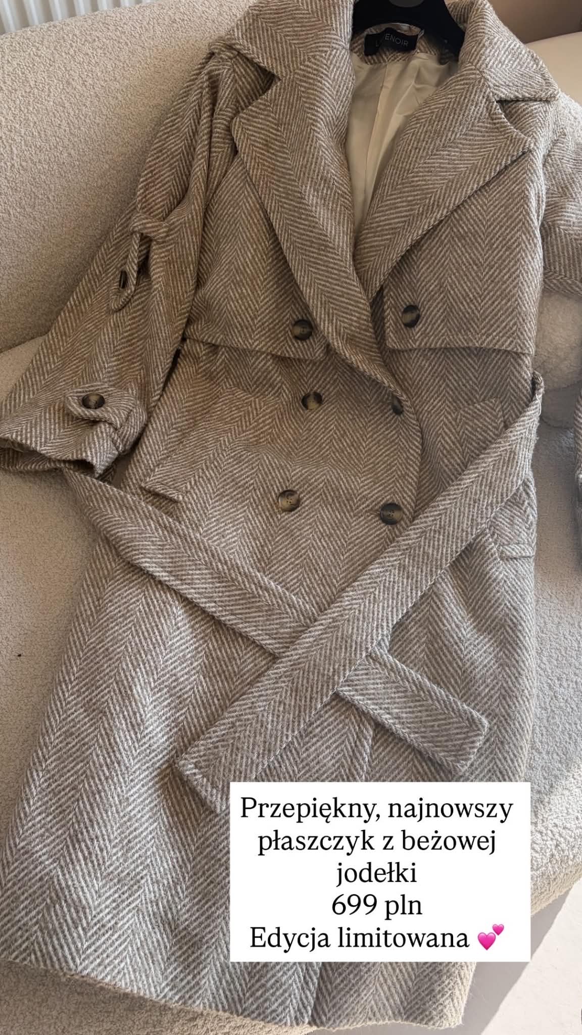 WEŁNIANY PŁASZCZ W JODEŁKĘ 2
