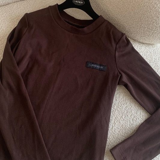 Logowany top z bawełny prążkowanej