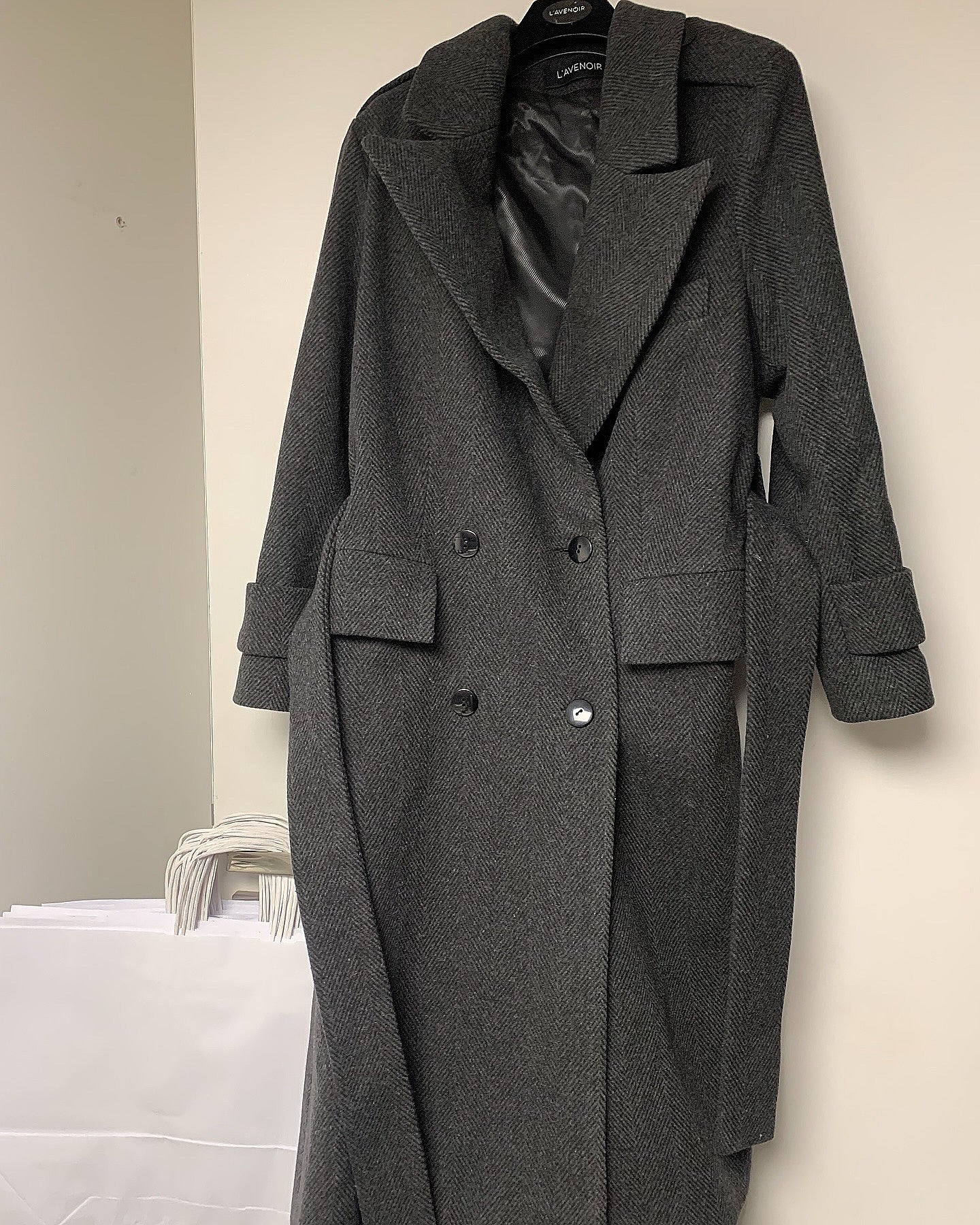 PŁASZCZ CARMEN W JODEŁKĘ Z KASZMIREM