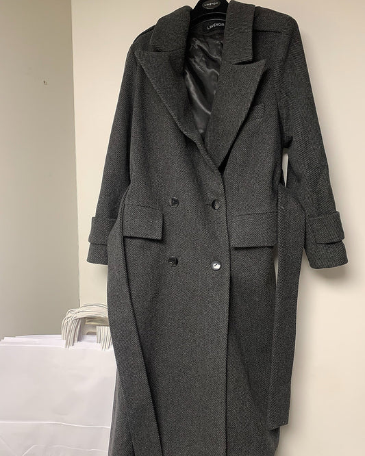 PŁASZCZ CARMEN W JODEŁKĘ Z KASZMIREM