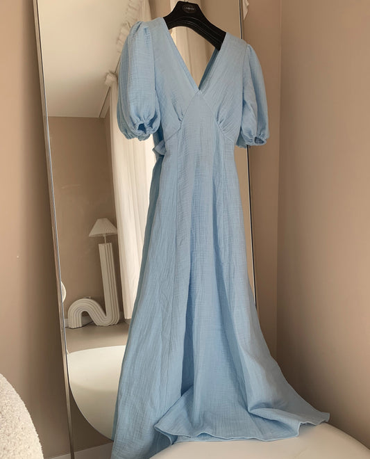 MUŚLINOWA SUKIENKA BABY BLUE