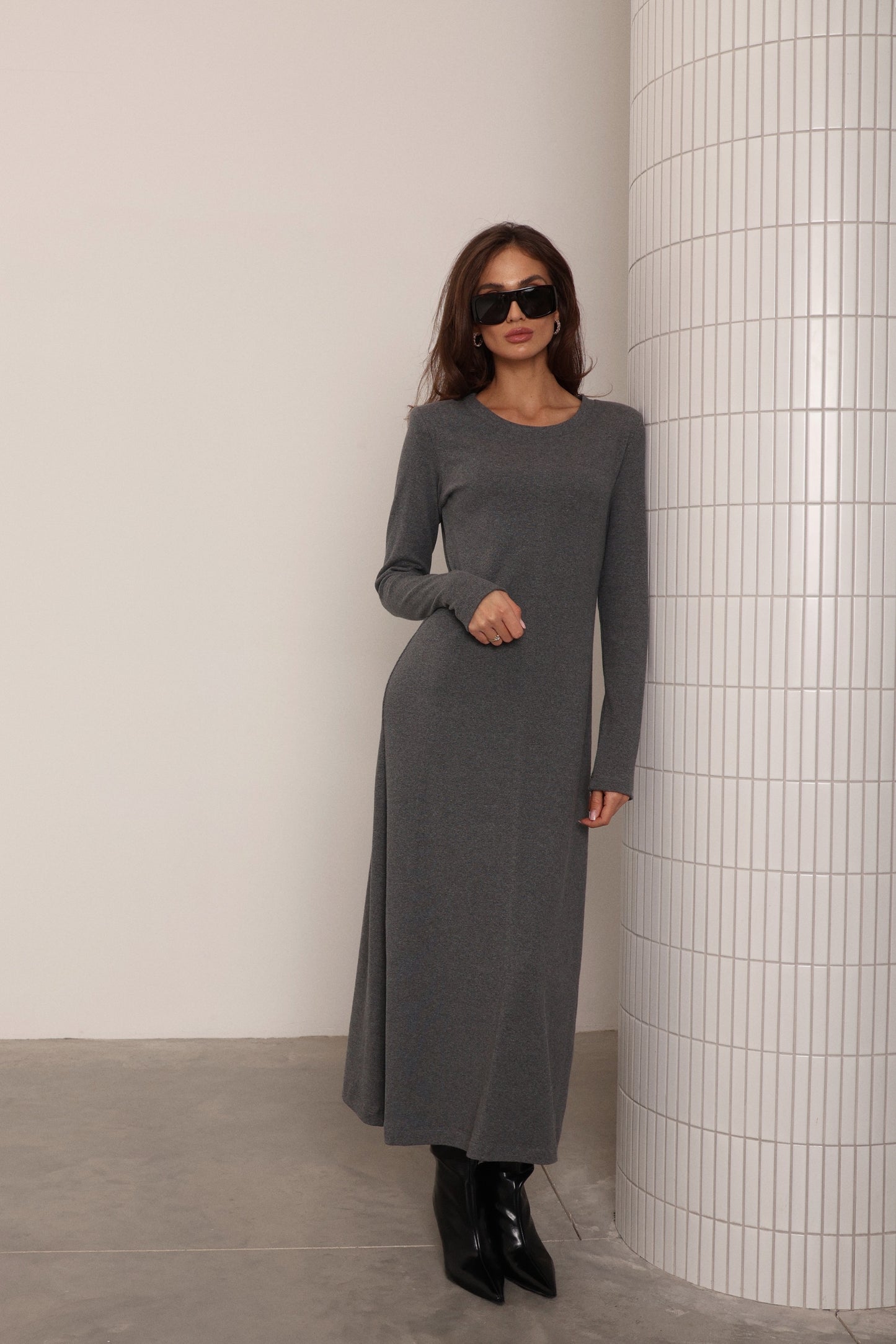 DARK GRAY COTTON DRESS