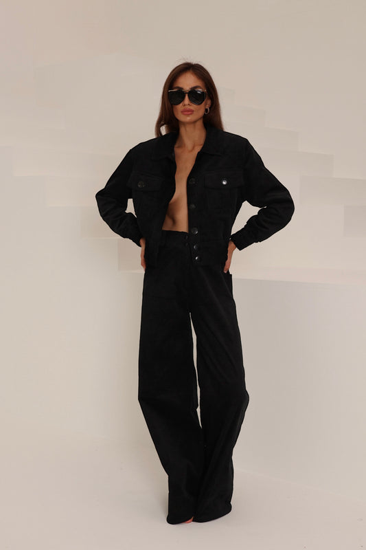 spodnie z czarnego sztruksu