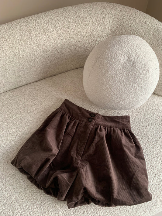 Sztruksowe szorty czekoladowe