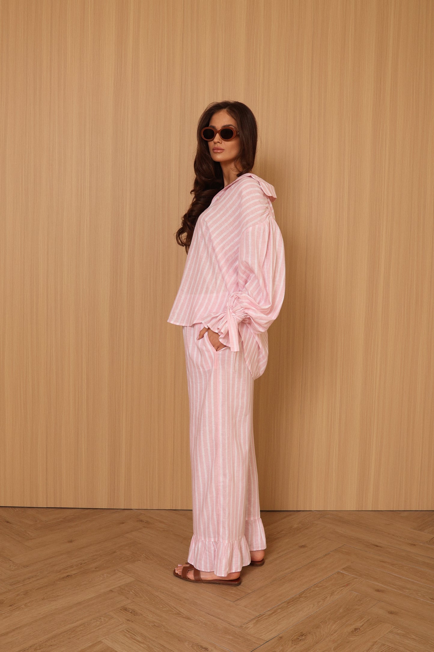 LINEN PINK PANTS