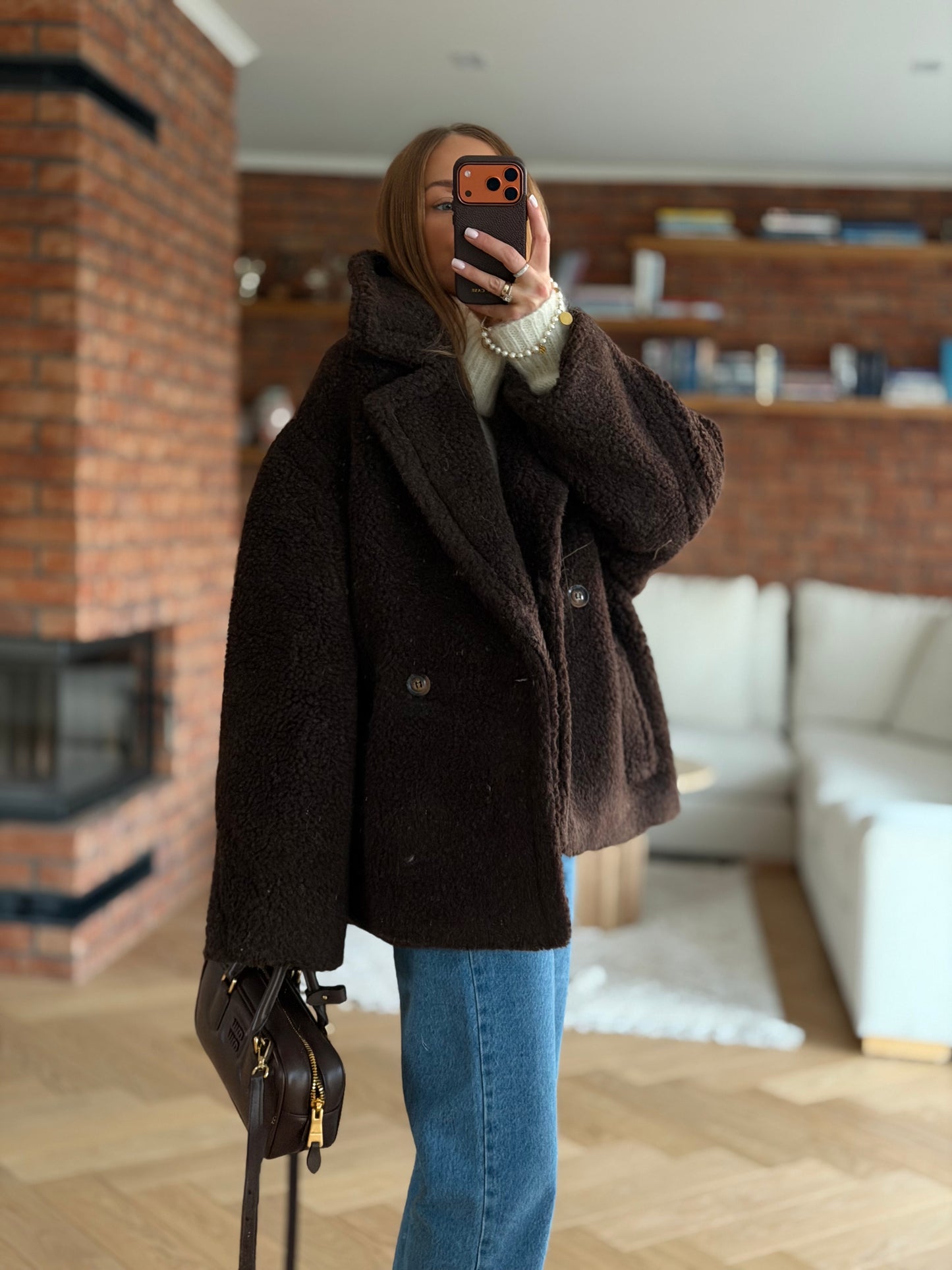 kurtka 100% MERINO WOOL czekoladowa