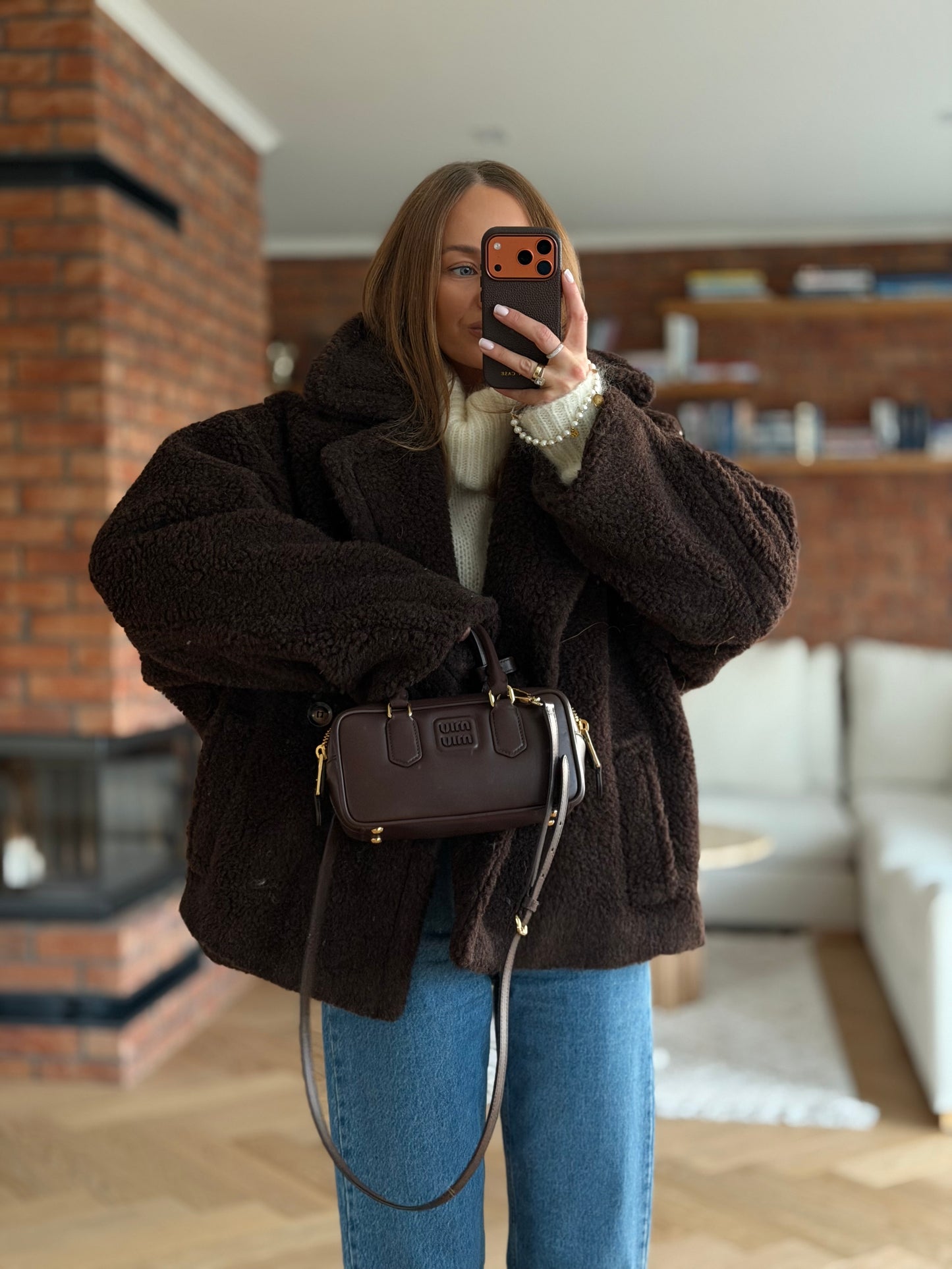 kurtka 100% MERINO WOOL czekoladowa