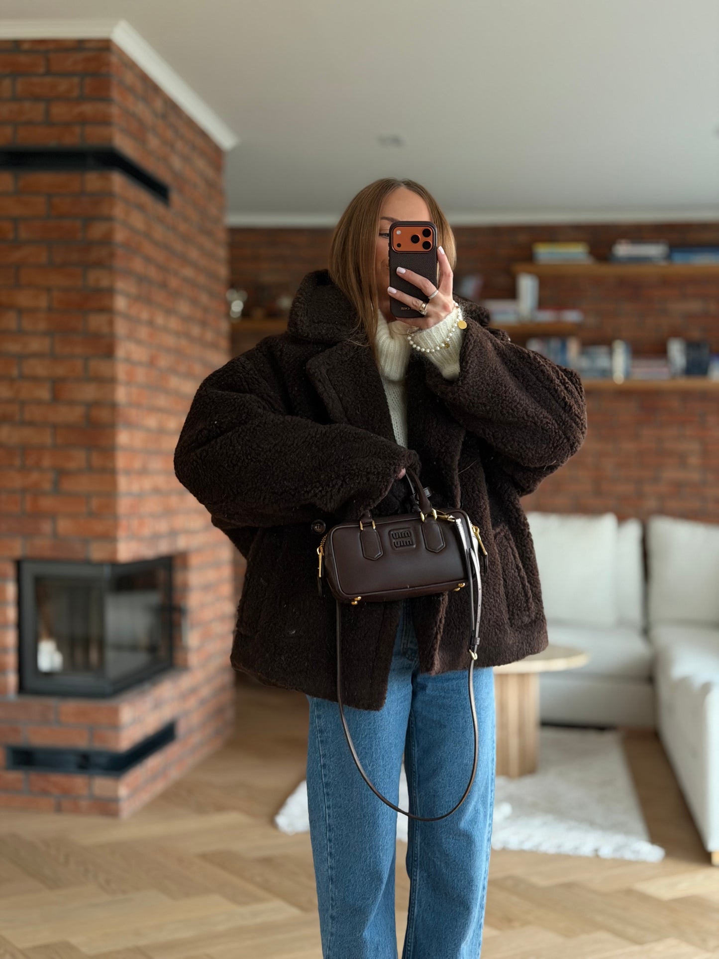 kurtka 100% MERINO WOOL czekoladowa