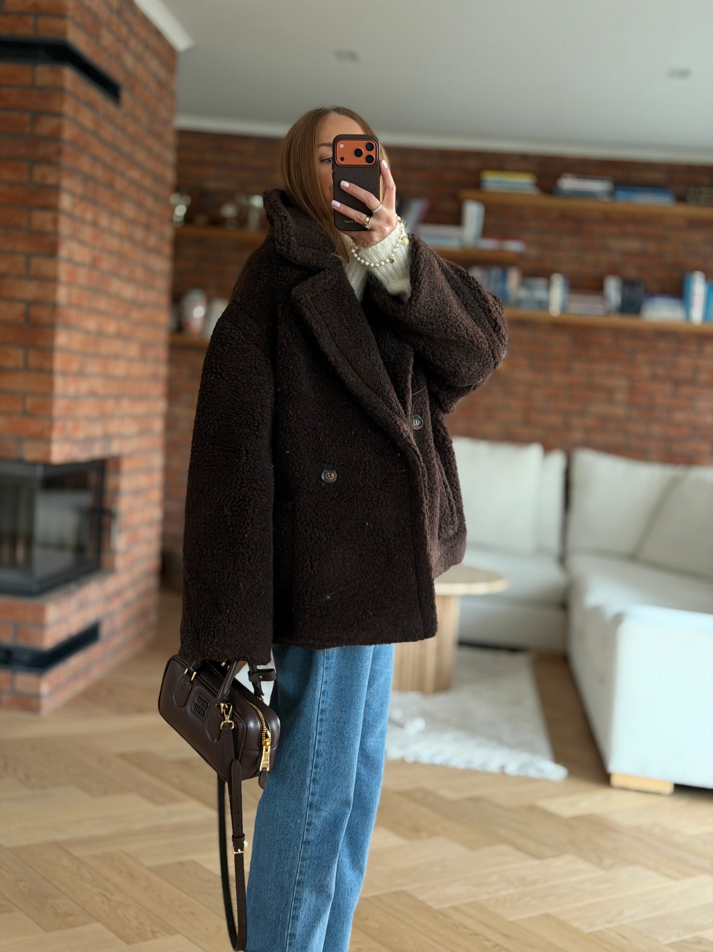 kurtka 100% MERINO WOOL czekoladowa