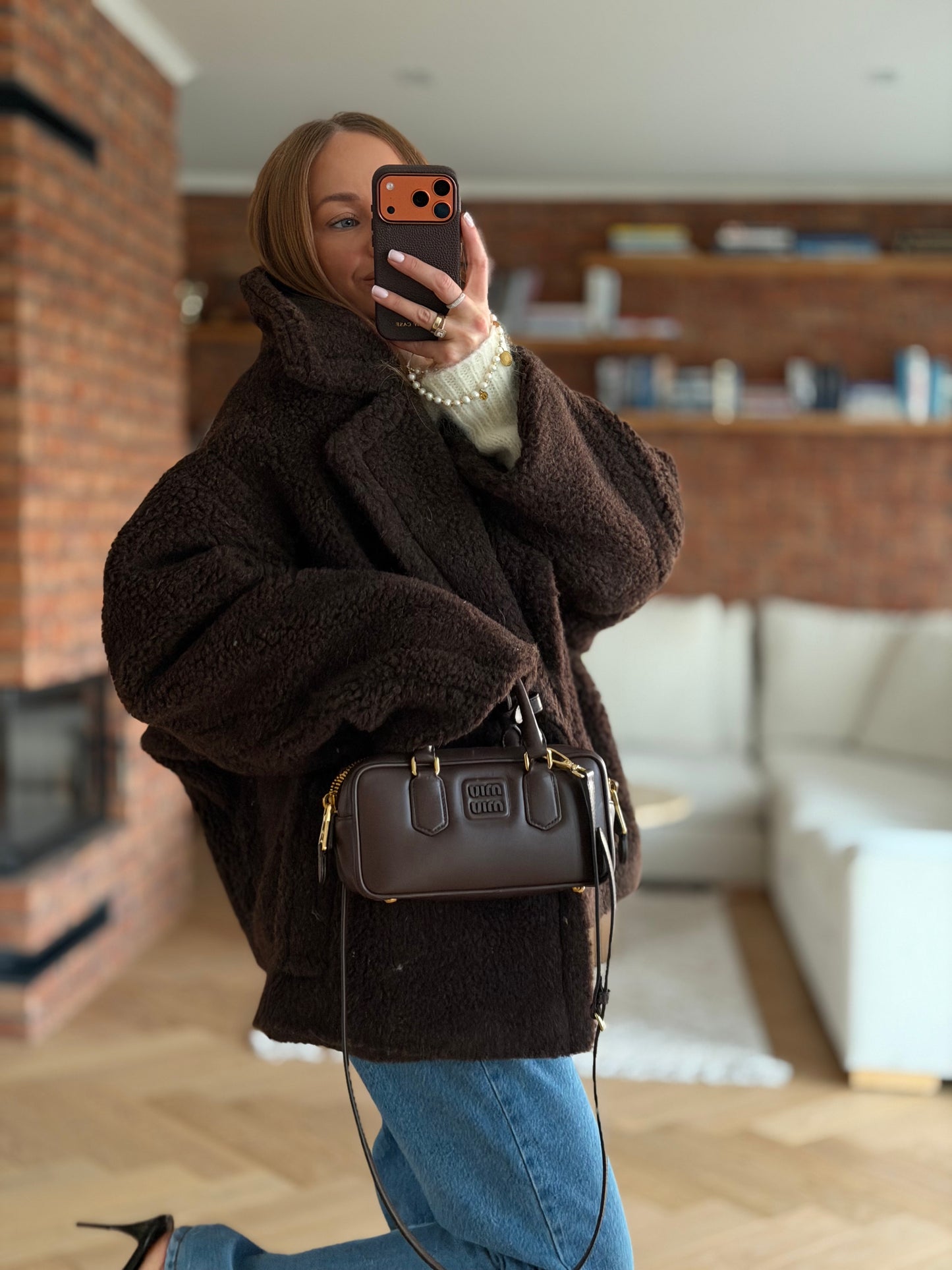 kurtka 100% MERINO WOOL czekoladowa