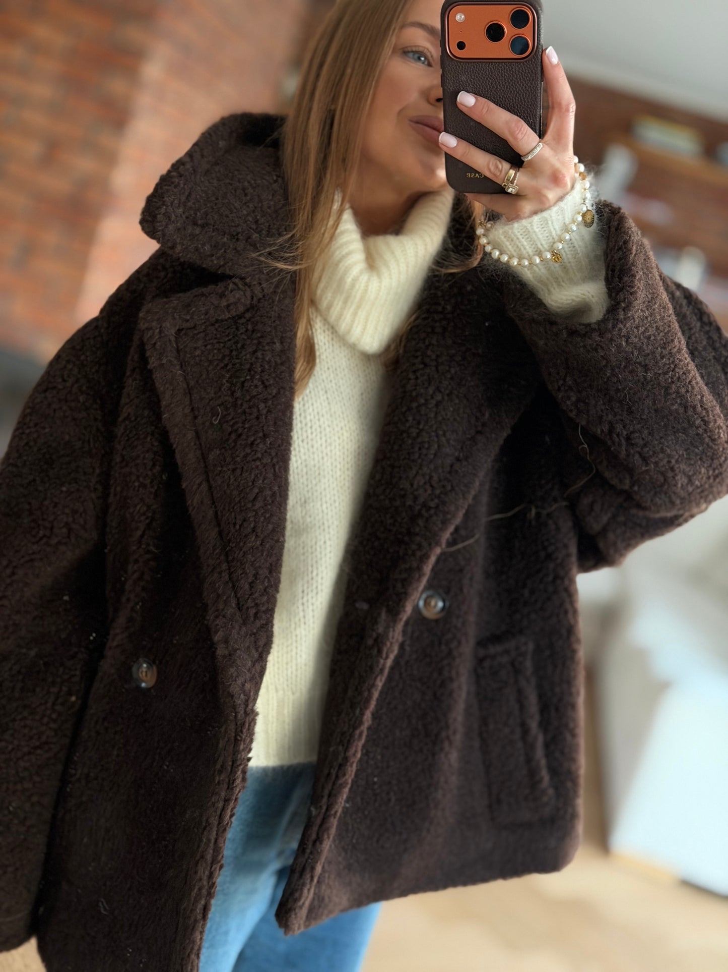 kurtka 100% MERINO WOOL czekoladowa