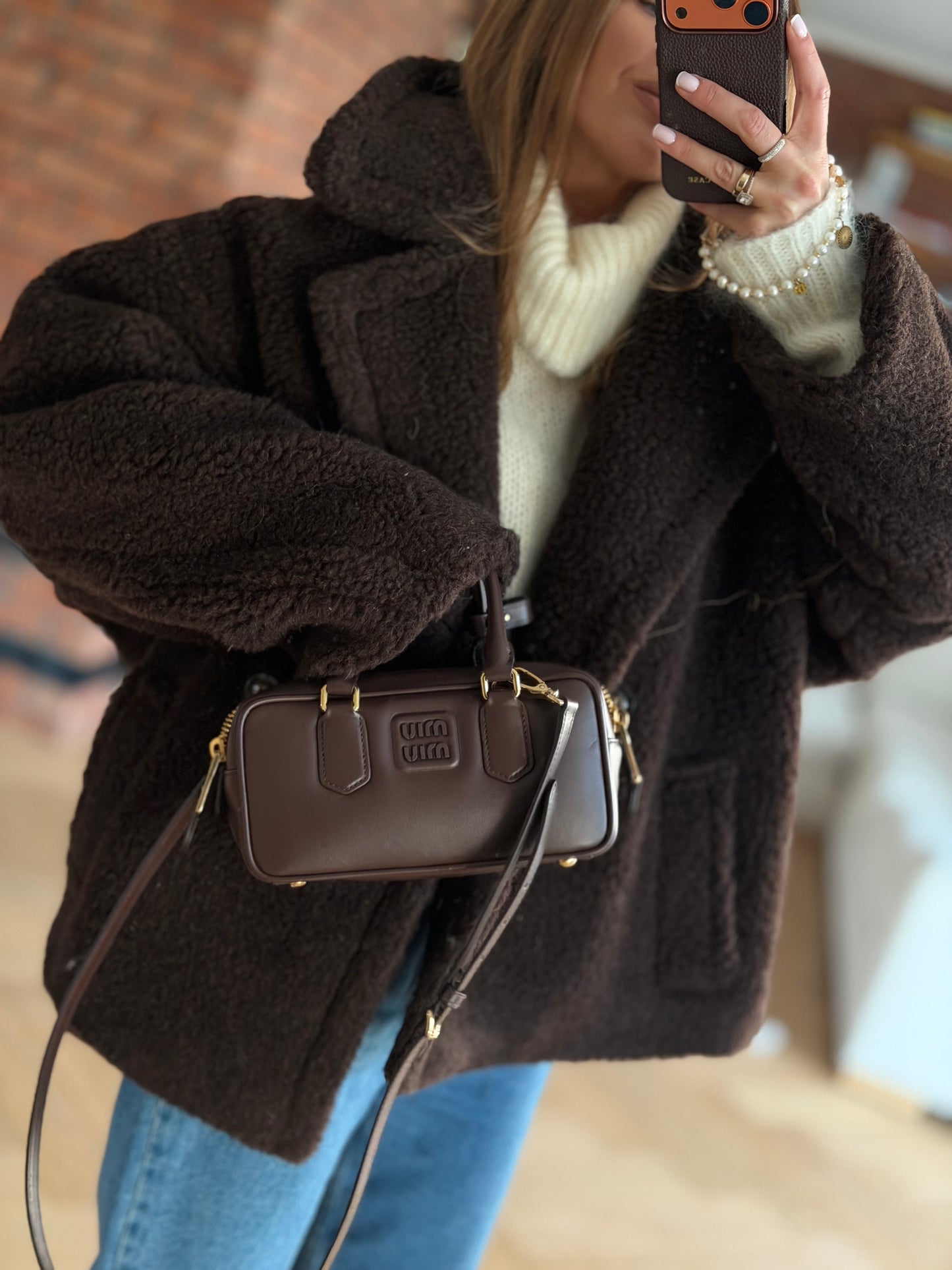 kurtka 100% MERINO WOOL czekoladowa