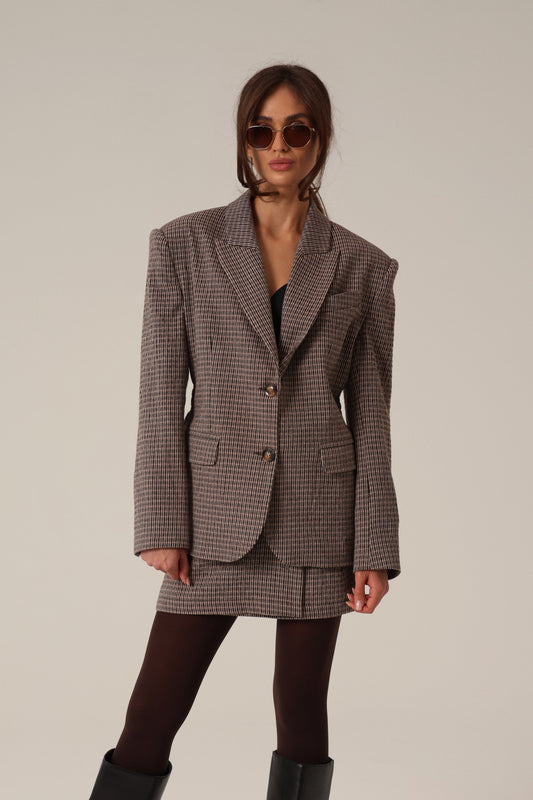 Marynarka wełniana tweedowa