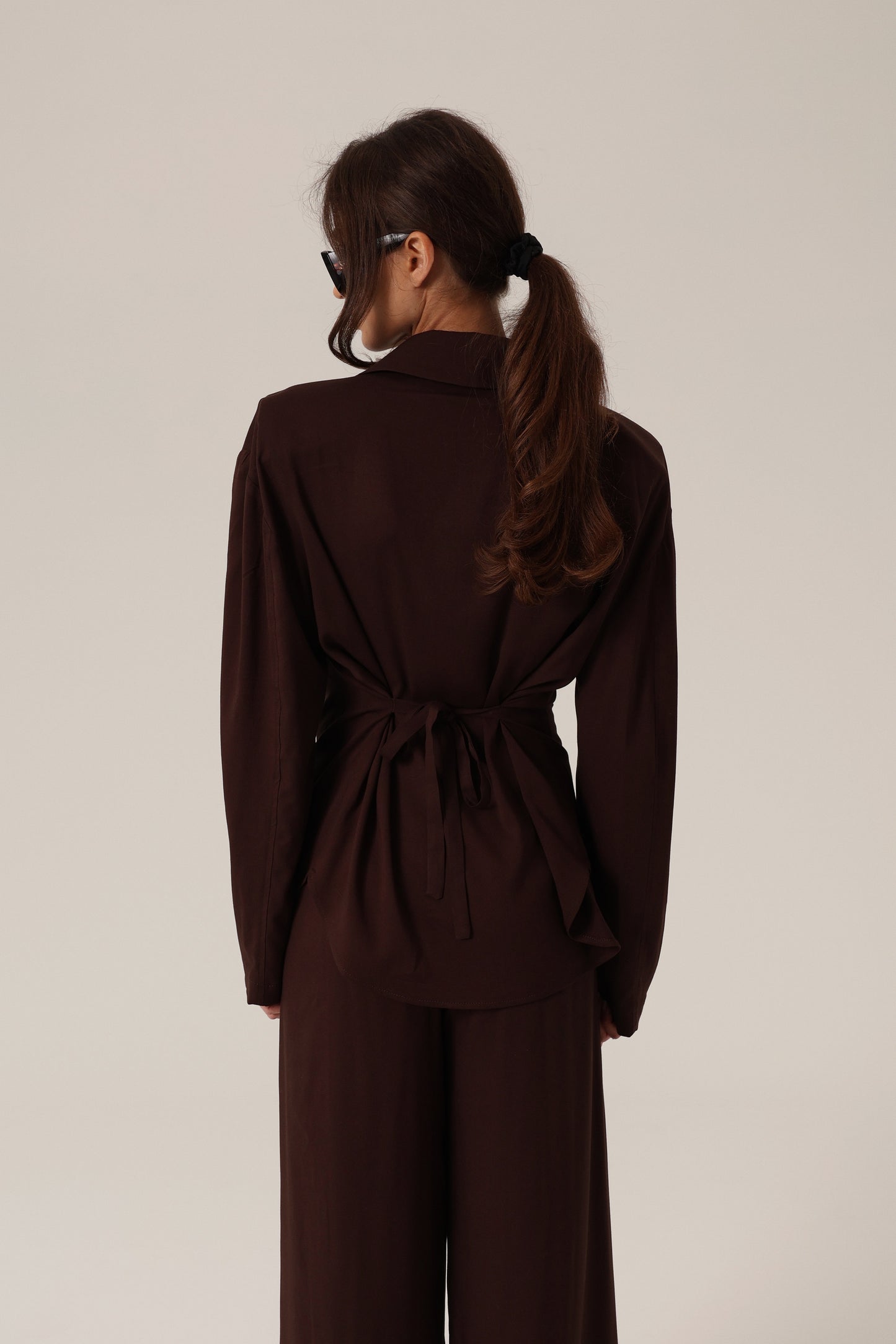 Spodnie czekoladowe z wiskozy