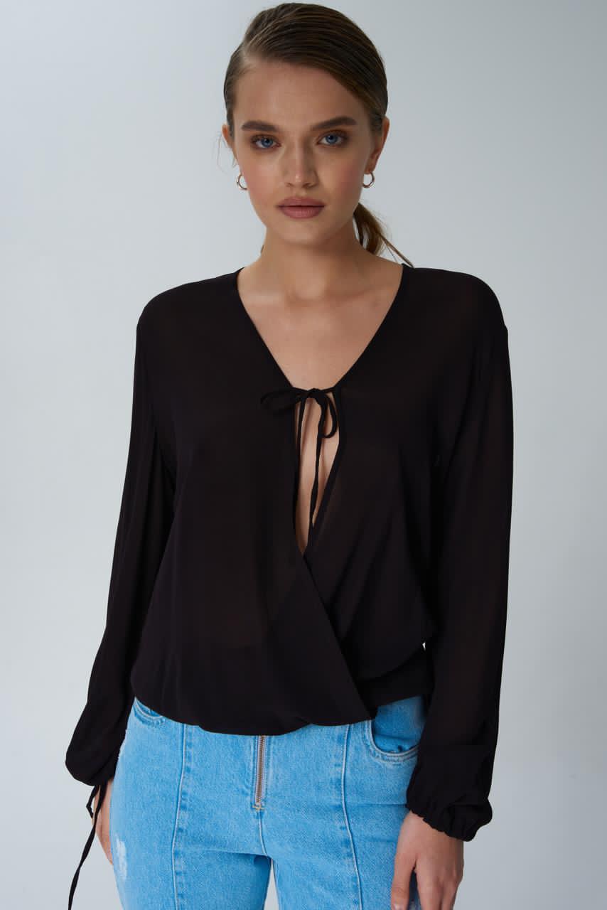 VISCOSE BLACK BLOUSE