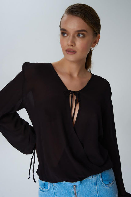 VISCOSE BLACK BLOUSE